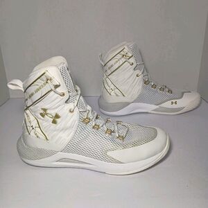 2023 Under Armour Highlight HOVR Ace Sz 9.5 White Gold High-Top Volleyball Shoes